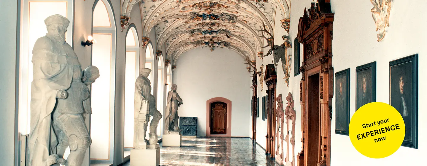 Motiv: Staaliche Schlösser und Gärten Baden-Württemberg, Illustration: JUNG:Kommunikation GmbH Heidelberg Castle, advertising banner for the app "Monument BW"