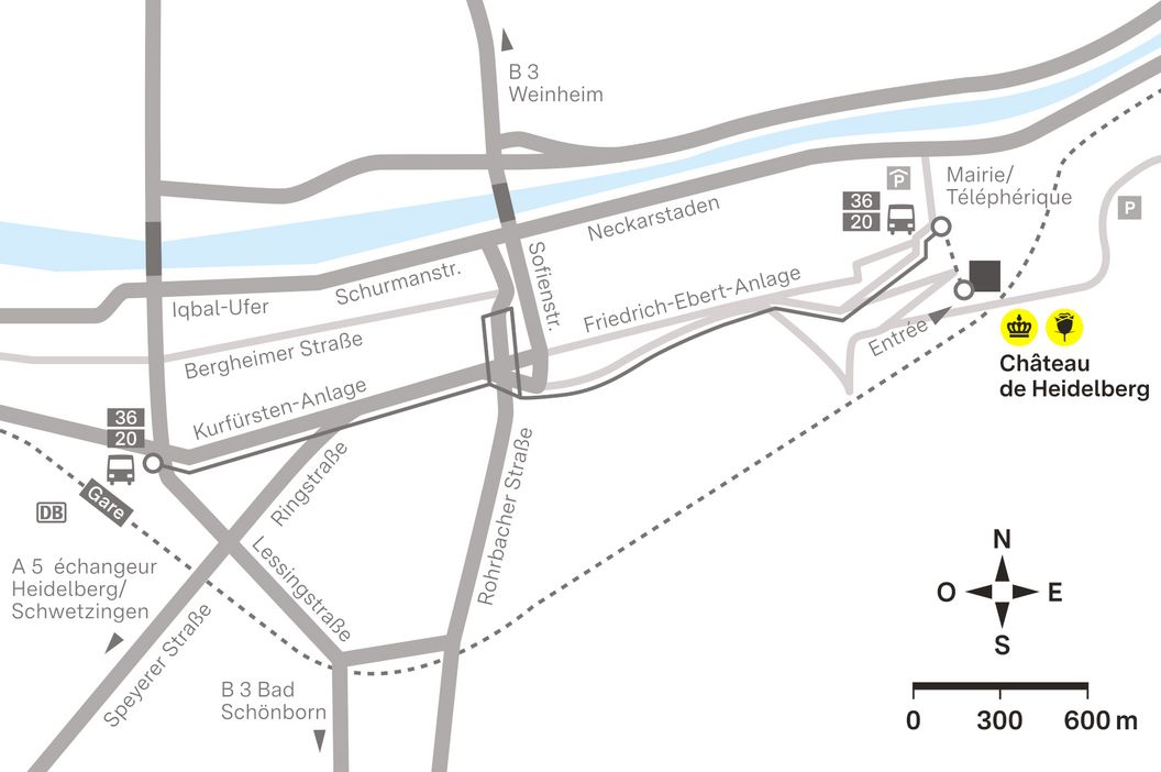 Plan de route de Château de Heidelberg